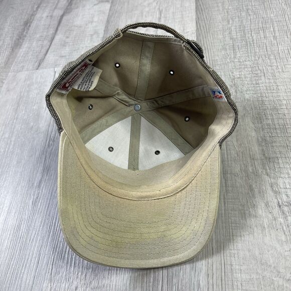 Vintage 1990’s San Antonio Spurs StrapBack Hat by ANNCO Tan RARE NOS - Picture 6 of 9